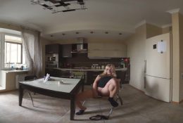 VIRTUAL REALITY STEREOSCOPIC VR 360 3D russian hot teen masturbate kitchen