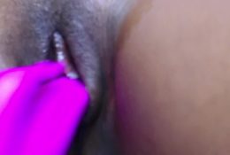 Young Black Girl Pounds Pussy With dildo
