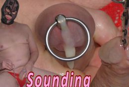 Sounding urethral Cock with Cumshot Kinky BDSM man Steel tools toy male