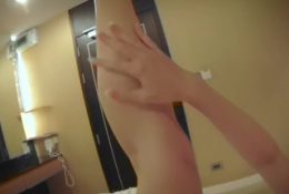 after shower blonde russian teen dirty talk & masturbate in hotel *part 2*