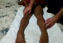 foot and leg massage ends with cumshot