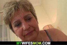 cock-hungry motherinlaw sucks and rides his huge cock