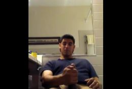 Latino almost caught jacking off.