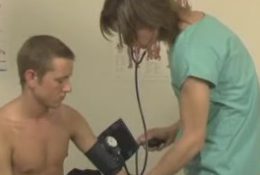Young doctor relentlessly pounding his tight patient