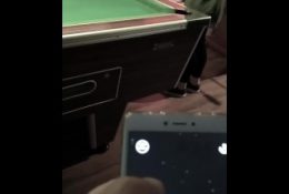 Vibrating panties. Torturing girlfriend in public while plays billiards