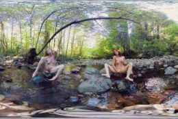 YanksVR’s Ana Molly and Belle Masturbate and Cum Outside in a Creek