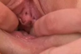 18yo Gapes her Perfect Peach Shaped Pussy