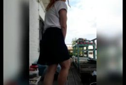 Pee desperation| redhead needs to find where to pee