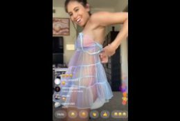 Perfect Young Petite Brunette gets kicked off Instagram live for showing to