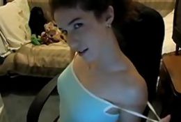 Petite brunette webcam strip tease