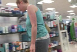24yr old busty pregnant shopping braless