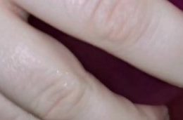 Giant jelly dildo in big ass close up